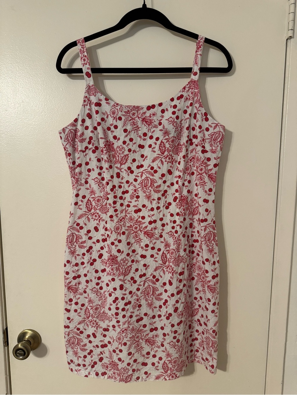 1996 cherry print cotton mini dress